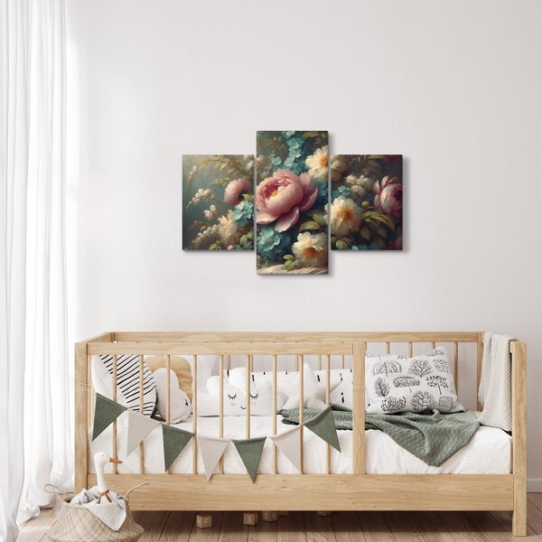 Slika - Prirodna mrtva s cvijećem - slika (90x60 cm)