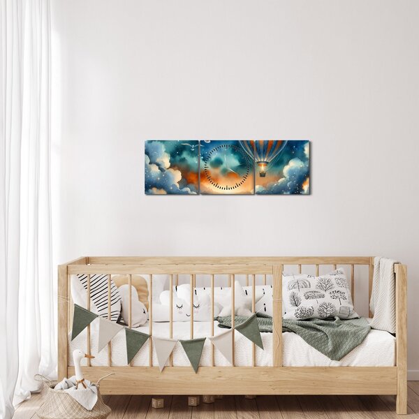 Slika - Let pod noćnim nebom (sa satom) (90x30 cm)