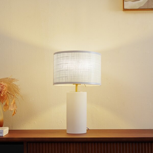 Stolne Lampa Lindby, Sorscha, Bijela, Dnevna soba, Metal, Moderan