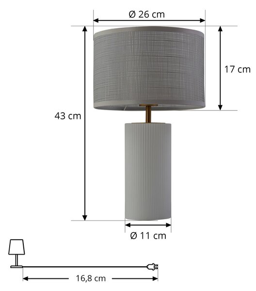 Stolne Lampa Lindby, Sorscha, Bijela, Dnevna soba, Metal, Moderan