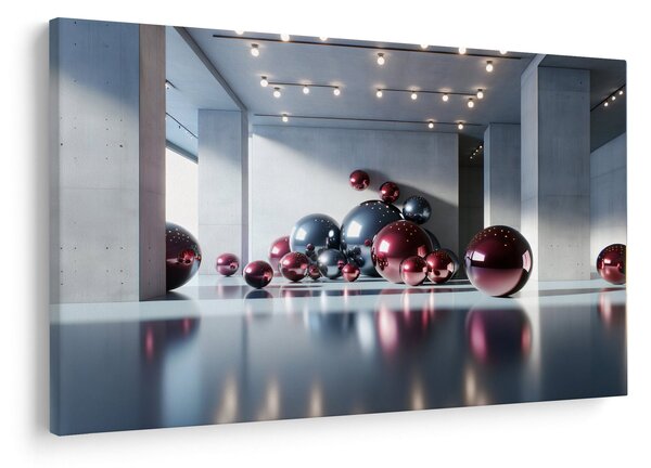 Slika - 3D prostor s kuglama II. (90x60 cm)