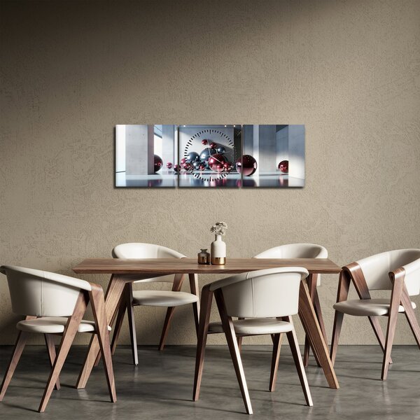 Slika - 3D prostor s kuglama II. (sa satom) (90x30 cm)