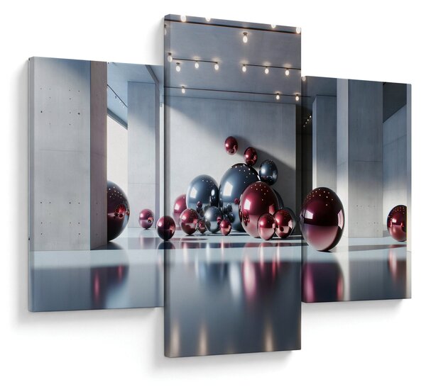Slika - 3D prostor s kuglama II. (90x60 cm)