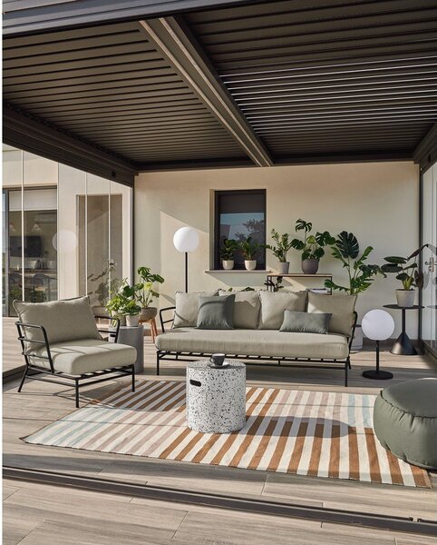 Bež vrtna sofa s metalnom konstrukcijom Kave Home Mareluz