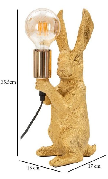 Stolna lampa u zlatnoj boji (visina 35,5 cm) Rubbit – Mauro Ferretti