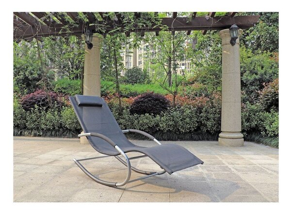 Crna metalna vrtna ležaljka Naxos – Garden Pleasure