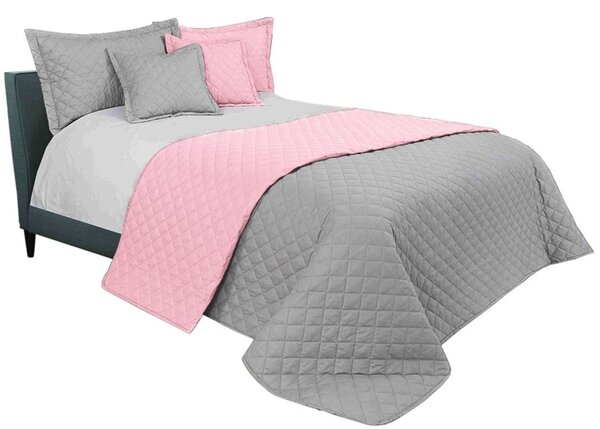 Visokokvalitetni prekrivač za bračni krevet u sivo ružičastoj boji 220 x 240 cm