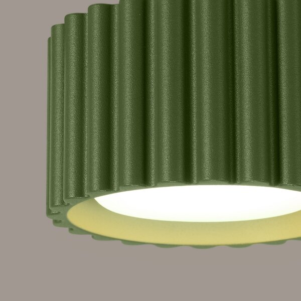 Stropne Svjetiljka SOLLUX LIGHTING, RIBLA, prigušiv, Zelena, Dnevna soba, Aluminij