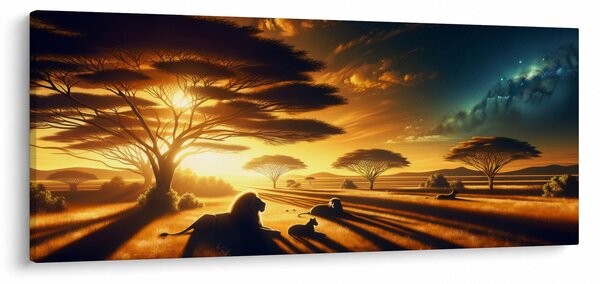 Slika - Lavovi u odmoru (120x50 cm)