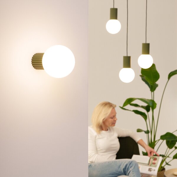 Zidne Svjetiljka SOLLUX LIGHTING, ORBI, prigušiv, Zelena, Kupaonica, Aluminij