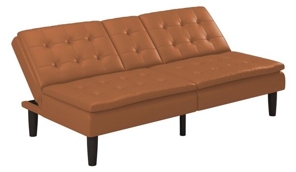 Konjak smeđa sklopiva sofa od imitacije kože 191 cm Maine – Støraa