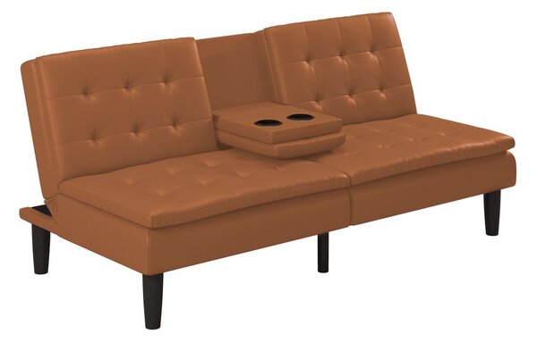 Konjak smeđa sklopiva sofa od imitacije kože 191 cm Maine – Støraa
