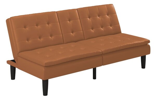 Konjak smeđa sklopiva sofa od imitacije kože 191 cm Maine – Støraa
