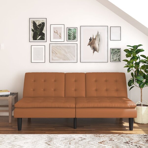 Konjak smeđa sklopiva sofa od imitacije kože 191 cm Maine – Støraa