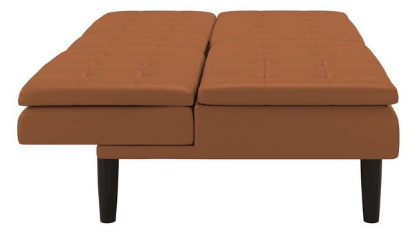 Konjak smeđa sklopiva sofa od imitacije kože 191 cm Maine – Støraa