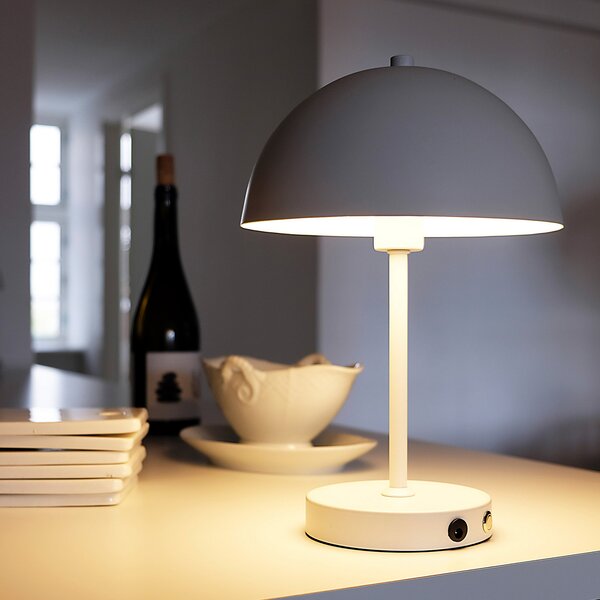 Stolne Lampa Dyberg Larsen, Stockholm, prigušiv, Bijela, Dnevna soba, Metal, Skandinavski