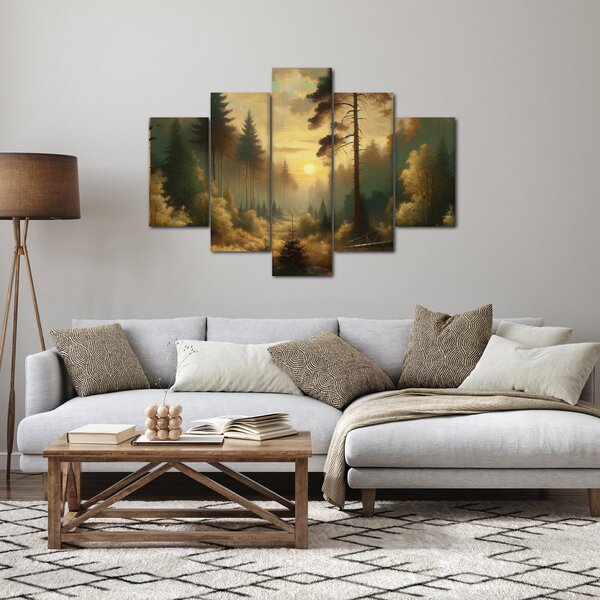 Slika - Sunce koje sja kroz šumu (150x105 cm)