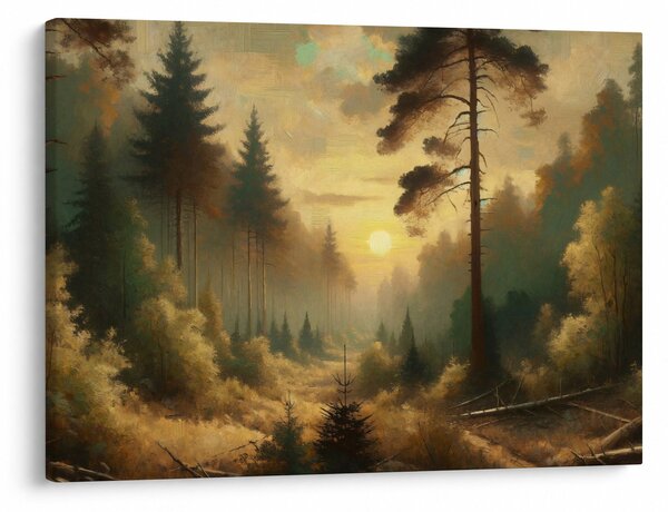 Slika - Sunce koje sja kroz šumu (70x50 cm)