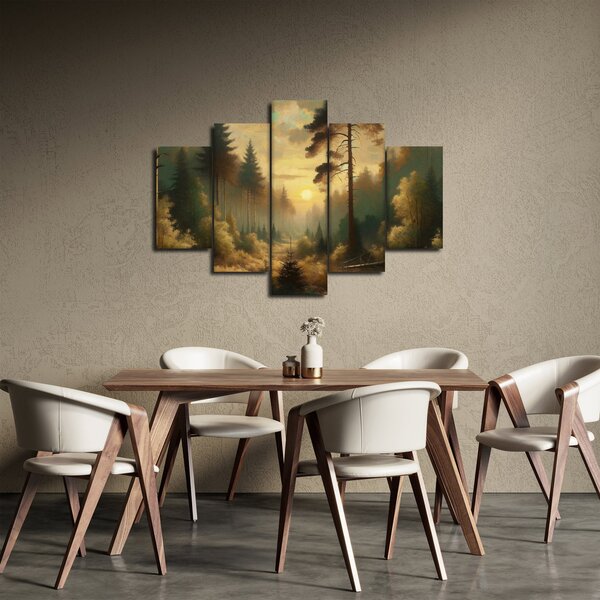 Slika - Sunce koje sja kroz šumu (150x105 cm)