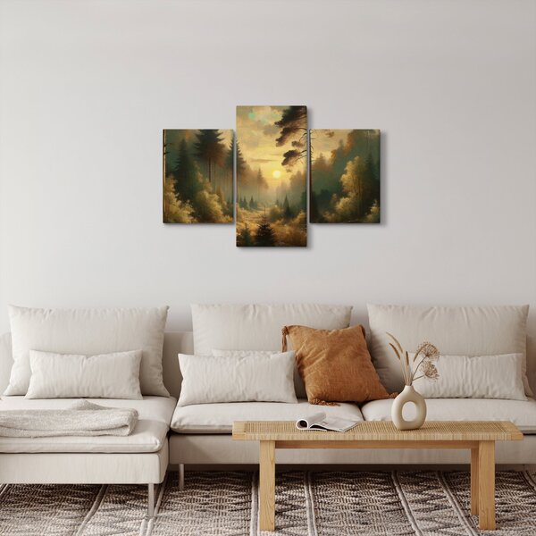 Slika - Sunce koje sja kroz šumu (90x60 cm)