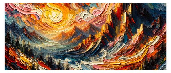 Slika - Planine okupane suncem (120x50 cm)