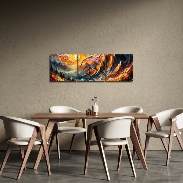 Slika - Planine okupane suncem (sa satom) (90x30 cm)