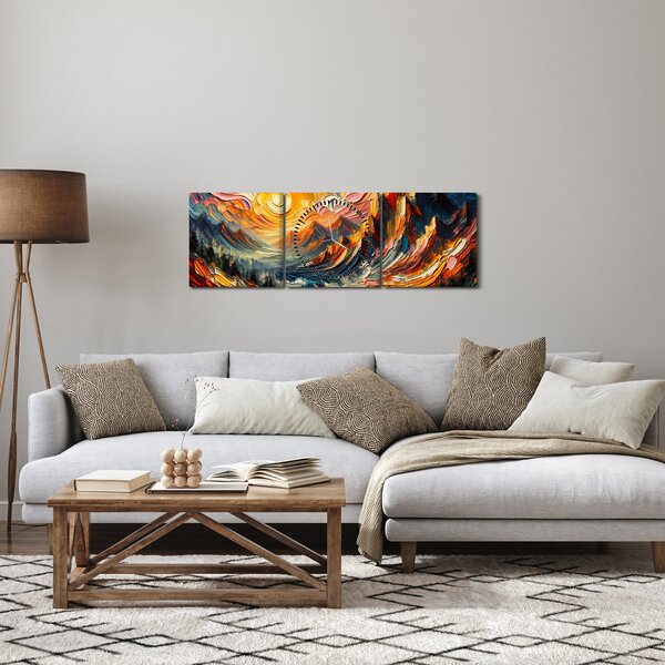 Slika - Planine okupane suncem (sa satom) (90x30 cm)