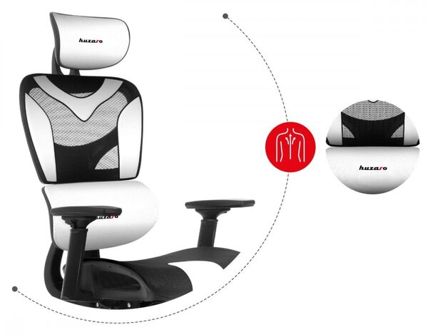 COMBAT 8.0 WHITE bijelo-crna gaming stolica