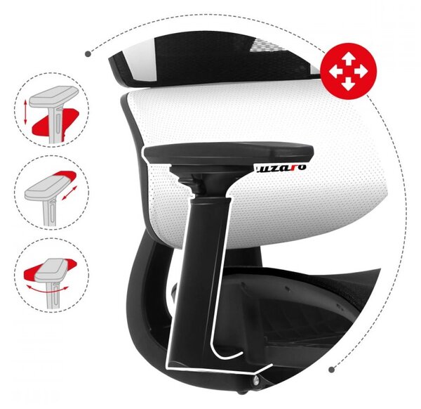 COMBAT 8.0 WHITE bijelo-crna gaming stolica