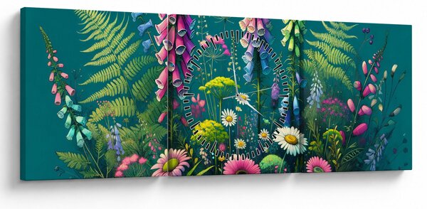 Slika - Poljsko cvijeće (sa satom) (90x30 cm)