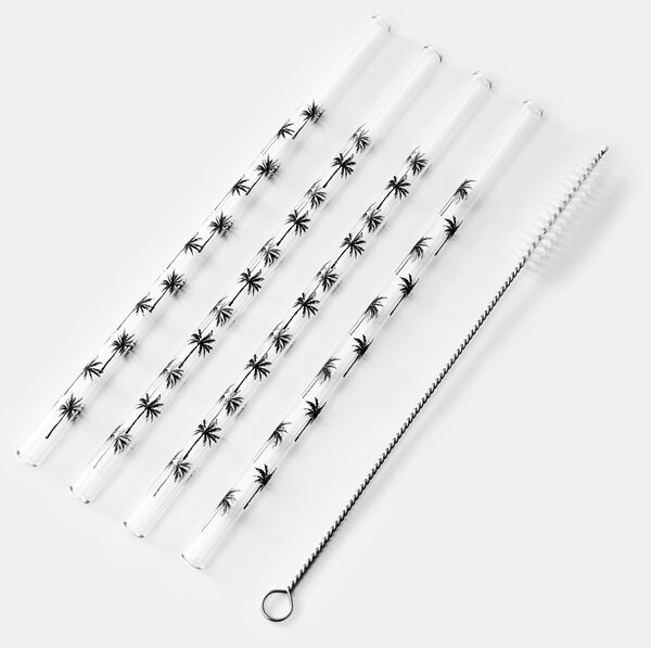 Sinsay - Set slamki s četkom za čišćenje s motivom palmi 5 pack