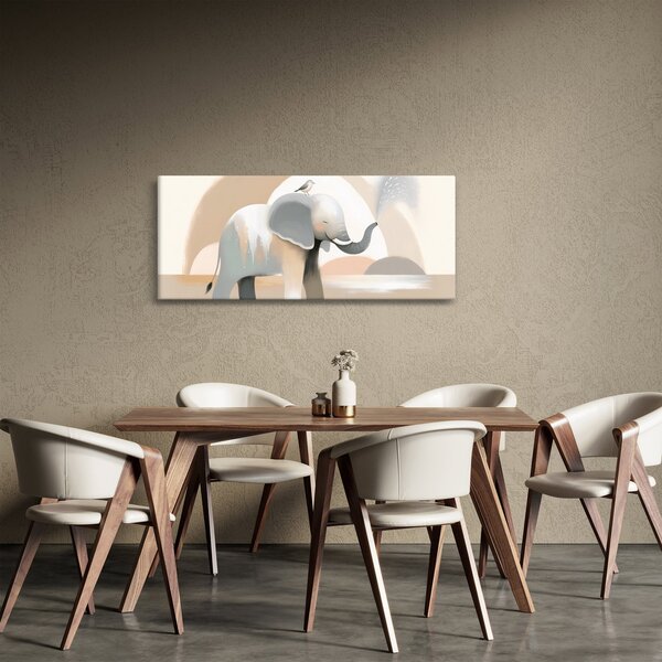 Slika - Slon u pastelnim bojama (120x50 cm)