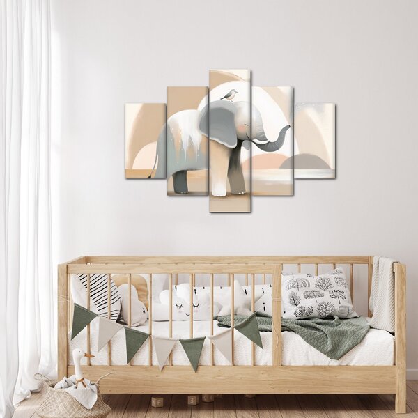 Slika - Slon u pastelnim bojama (150x105 cm)
