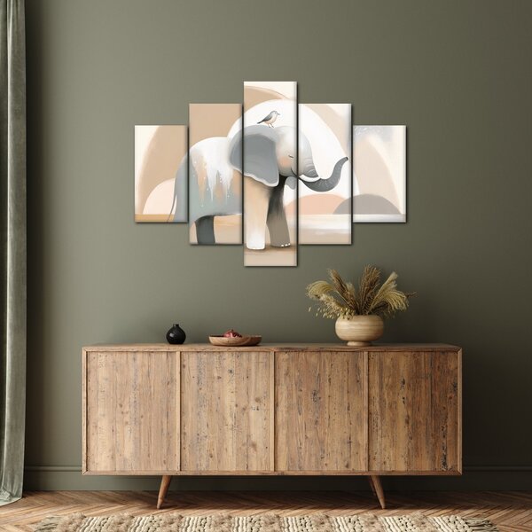 Slika - Slon u pastelnim bojama (150x105 cm)