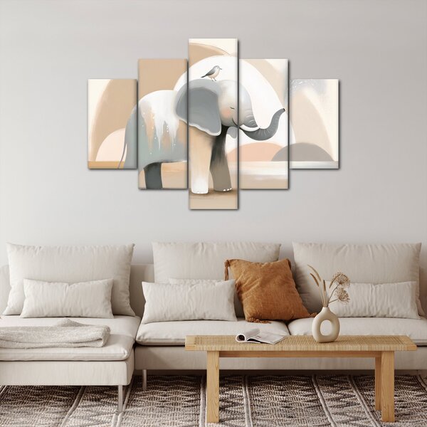 Slika - Slon u pastelnim bojama (150x105 cm)