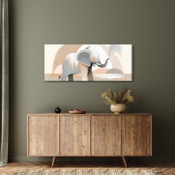 Slika - Slon u pastelnim bojama (120x50 cm)