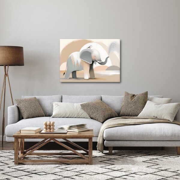 Slika - Slon u pastelnim bojama (70x50 cm)