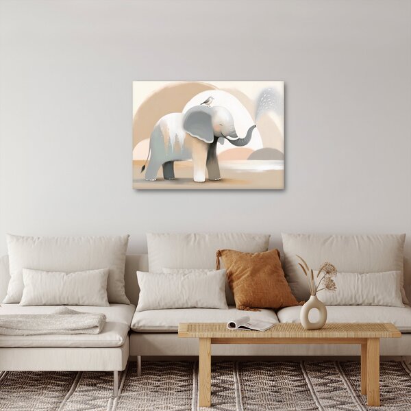 Slika - Slon u pastelnim bojama (70x50 cm)