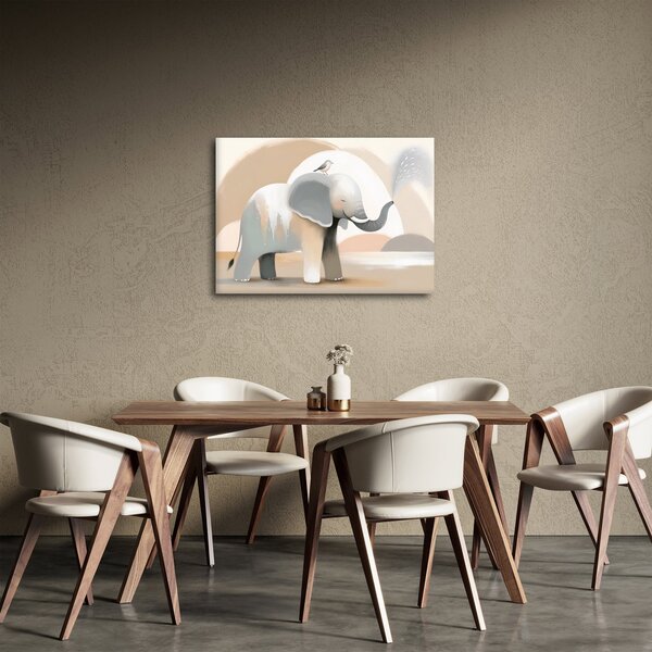 Slika - Slon u pastelnim bojama (70x50 cm)