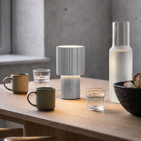 Stolne Lampa Herstal, Iluma, prigušiv, Metalik, Dnevna soba, Aluminij, Moderan