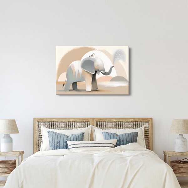 Slika - Slon u pastelnim bojama (90x60 cm)