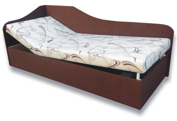 Zondo Jednostruki krevet (kauč) 80 cm Abigail (Sand 10 + tamnosmeđa 40) (L)