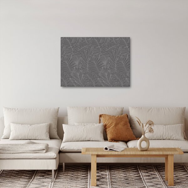 Slika - Sivo palmino lišće (70x50 cm)