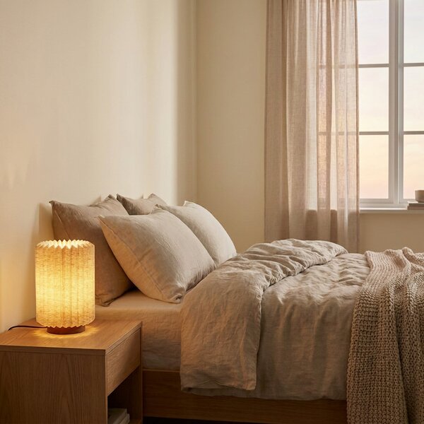 Stolne Lampa Lindby, Maveo, Sivo, Dnevna soba, Tkanina / tekstil, Skandinavski