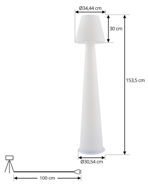 Vanjske Svjetiljka Lucande, Gauri, prigušiv, Bijela, Terasa, Plastika, Moderan