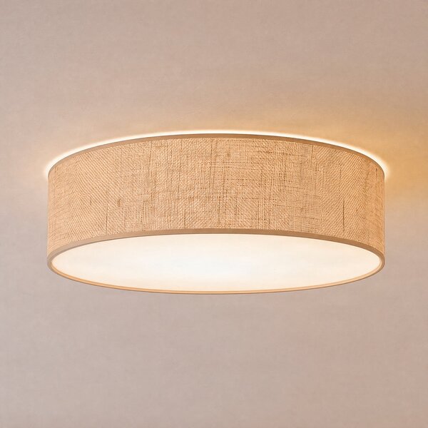 Milagro Lighting Stropna lampa Marshall, smeđa, ratan, Ø 50 cm, E27, prigušiva, Smeđa / hrđa, Dnevni boravak/blagovaonica, Drvo