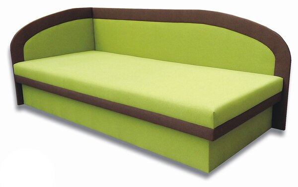 Zondo Jednostruki krevet (kauč) 80 cm Melvin (Devon 001 zelena + Devon 009 smeđa) (L)