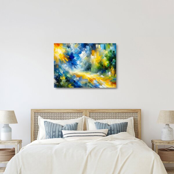 Staklena slika - Apstraktni sunčani dan (70x50 cm)