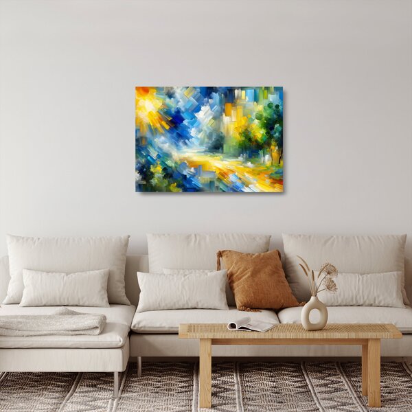 Staklena slika - Apstraktni sunčani dan (70x50 cm)