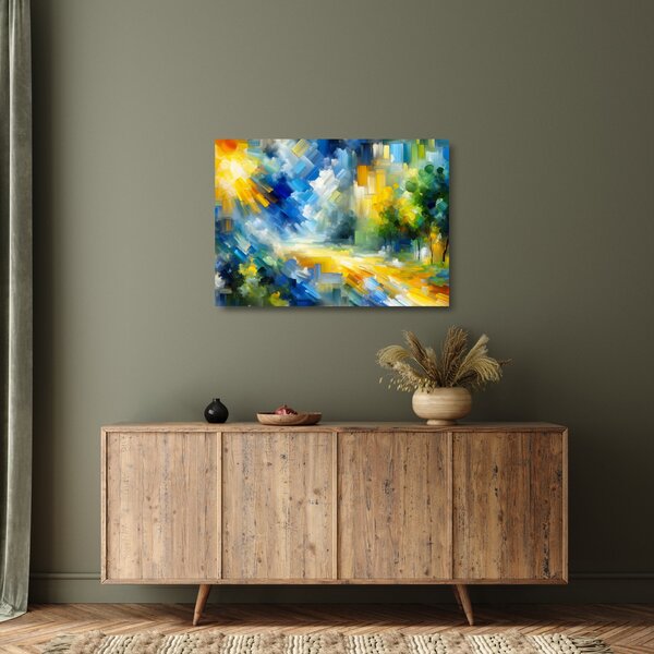 Staklena slika - Apstraktni sunčani dan (70x50 cm)